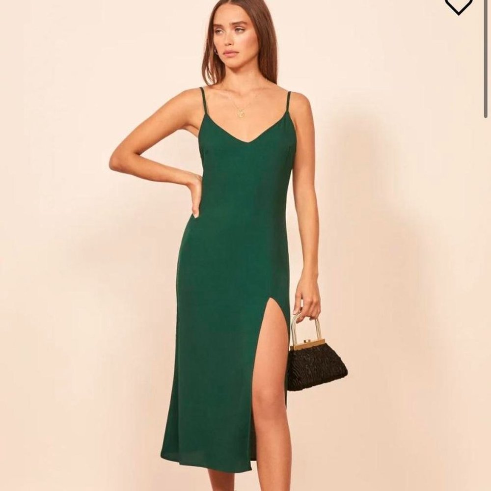Reformation Crimini Slipdress, Emerald